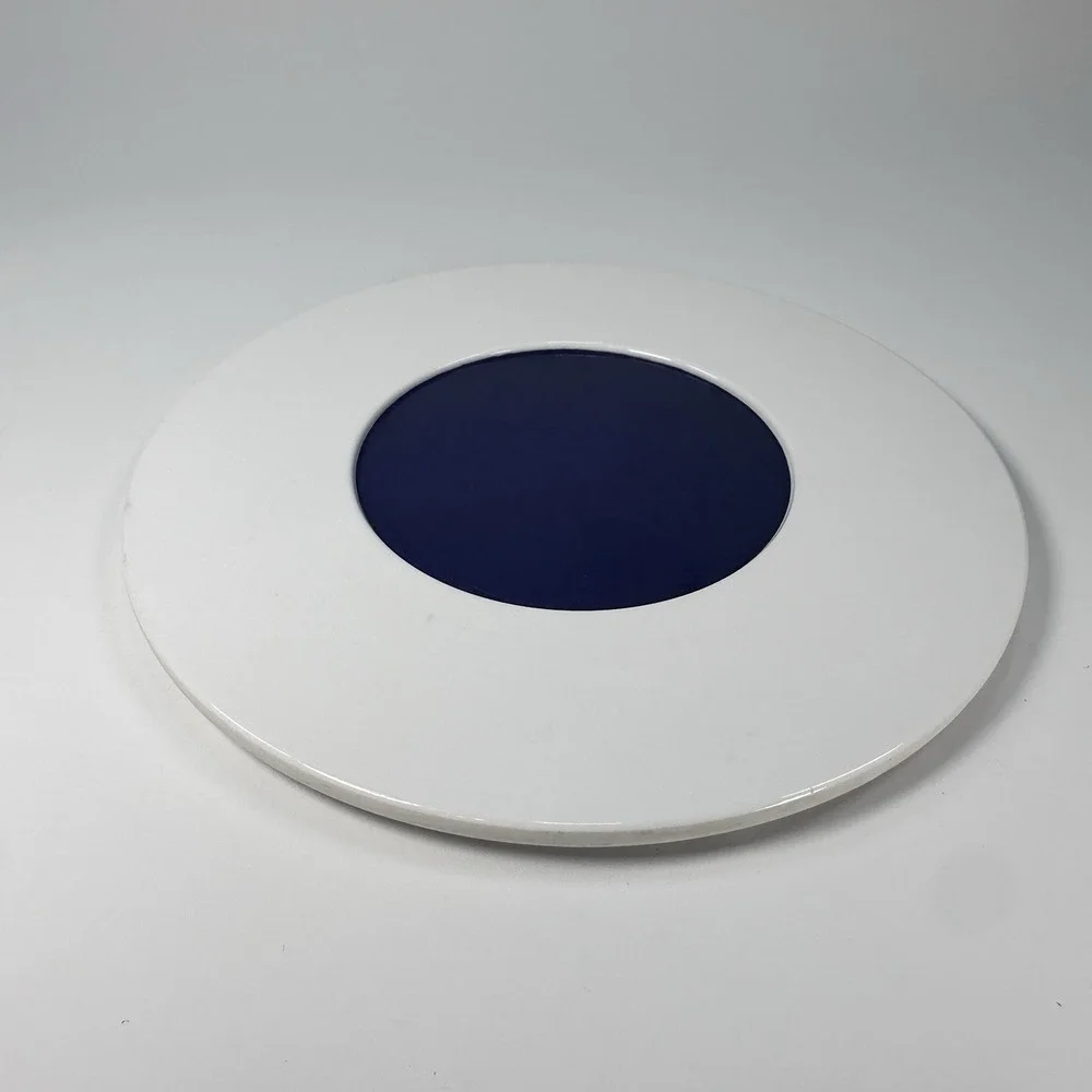 Tupperware Cool Spot Dark Trivet Spoon Rest VTG‎ Navy Blue & White 2828A-6  7 in